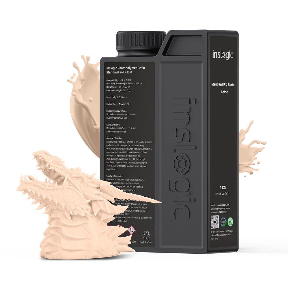 Bottiglia resina 3D Standard Pro nera Inslogic 1kg - Colore Black