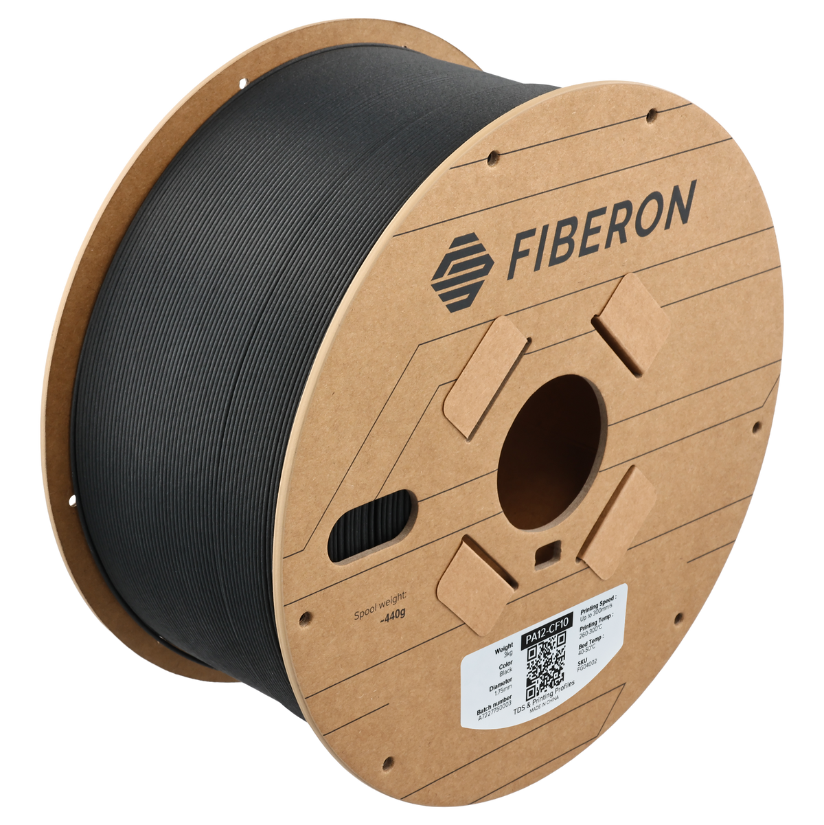 Fiberon PA12-CF10 - Colore Black - filamento 3D Polymaker 1.75mm