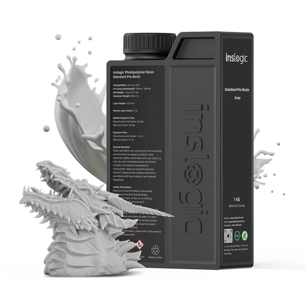 Bottiglia resina 3D Standard Pro nera Inslogic 1kg - Colore Black
