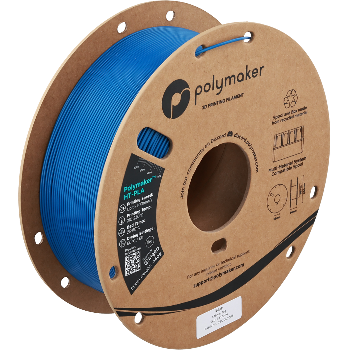 Polymaker HT-PLA - Colore Blue #003776 - filamento 3D Polymaker 1.75mm