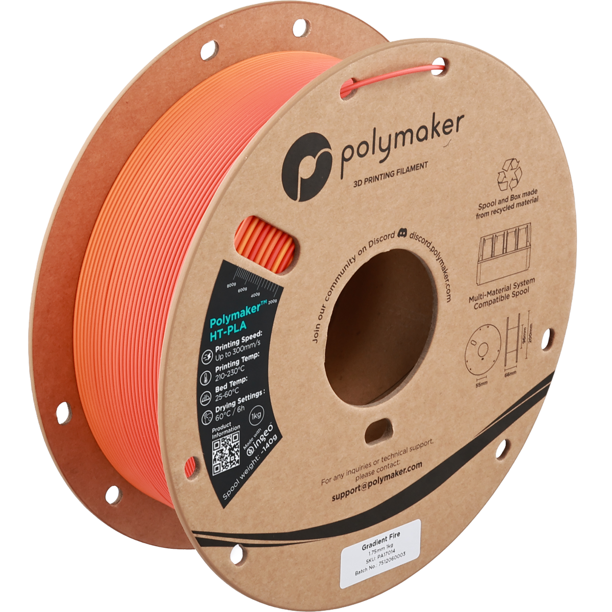 Polymaker HT-PLA - Colore Fire - filamento 3D Polymaker 1.75mm