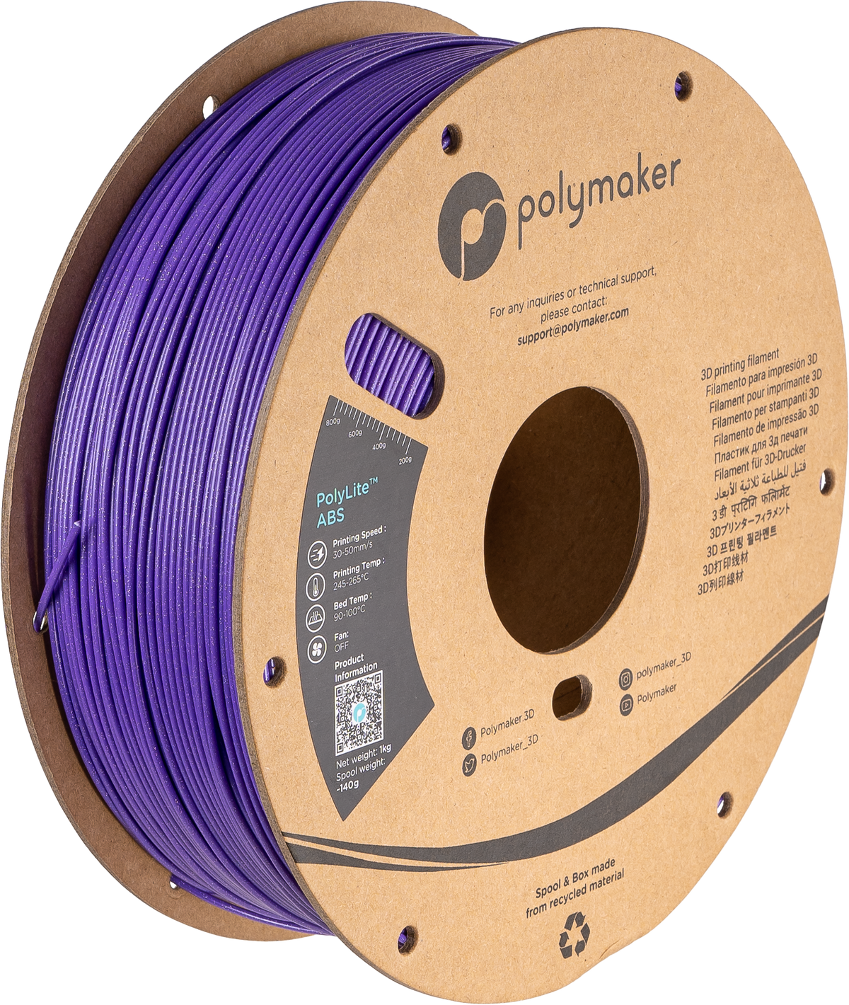 Polymaker Galaxy ABS - Colore Purple - filamento 3D Polymaker 1.75mm