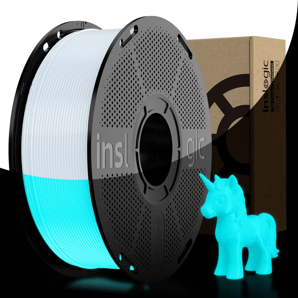 Bundle bobine filamento PLA Glow in The Dark Inslogic 1.75mm