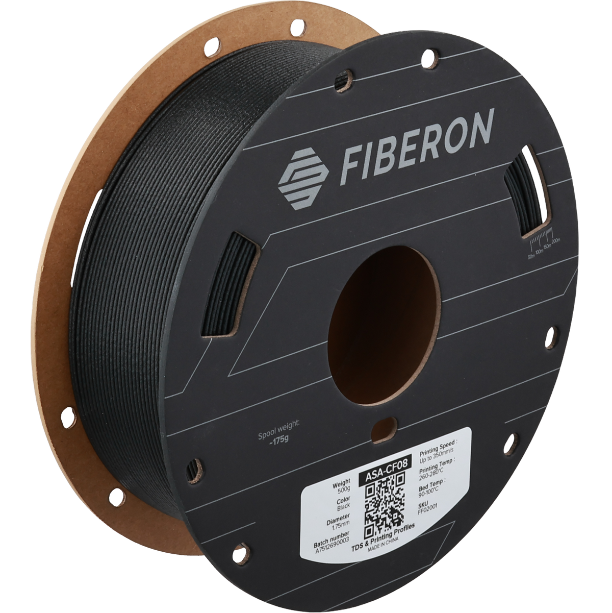 Fiberon ASA-CF08 - Colore Black - filamento 3D Polymaker 1.75mm